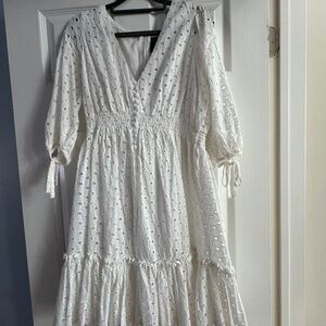 Taylor white eyelet dress size 10P